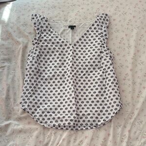 Women's white and navy blue top